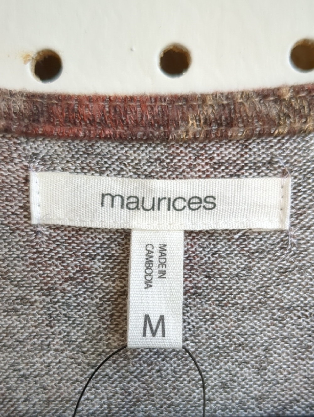 Maurices Rust Pattern Open-Front Long Cardigan - Picture 2 of 3